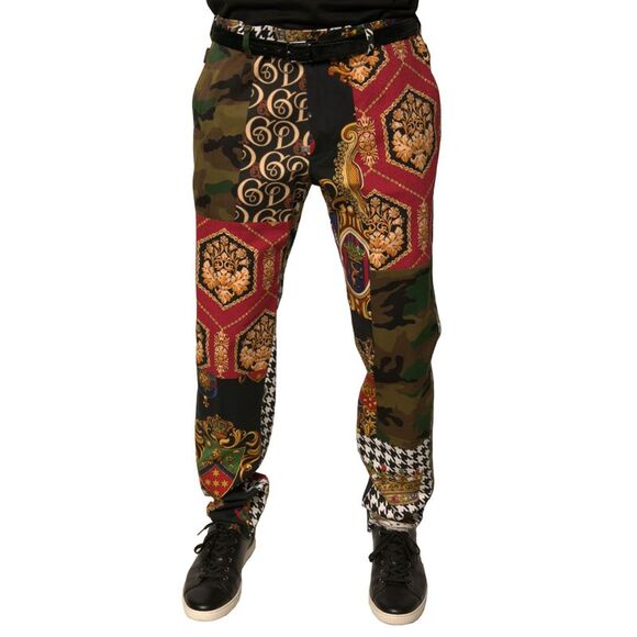 Dolce & Gabbana Multicolor Patchwork Men Dress Men's Pants